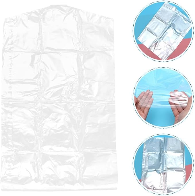 VICASKY 12pcs Clear Garment Rack Cover with Hanger Opening Transparent Dress Protectors Shoulder Protector Covers Disposable Clothing Storage Bags for Dry Cleaners and Home Use