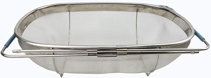 SAMMART Expandable Over The Sink Oval Colander/Mesh Strainer Basket (1)