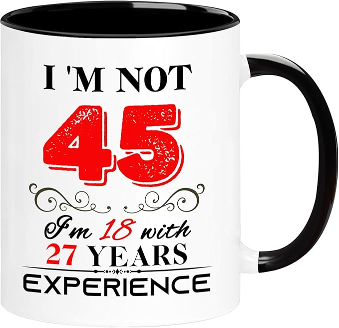 1980 45th Birthday Mug for Women Men, Turning 45 Year Old Birthday Gifts for Mom, Dad, Grandma, Grandpa, Wife, Husband, Daughter, Sister, Best Friends, Coworkers, Her, Him, 11oz Coffee Cup