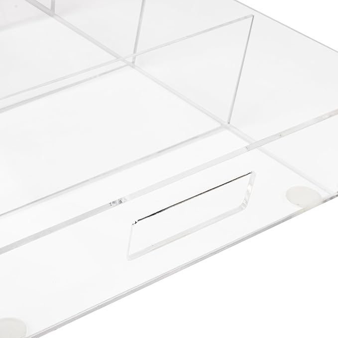 Mind Reader Snack Tray, Countertop Organizer, Snack Tray, Pantry, Breakroom, Kitchen, 19.25" L x 11.3" W x 3.3" H, Clear