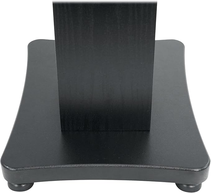 Rockville SS36B Pair Premium 36" Home Speaker Stands, 100Lbs Capacity, Black Wood Grain, Dual Top Platforms, Brass and Rubber Spikes, Isolation Pads, for Bookshelf and Surround Sound Speakers
