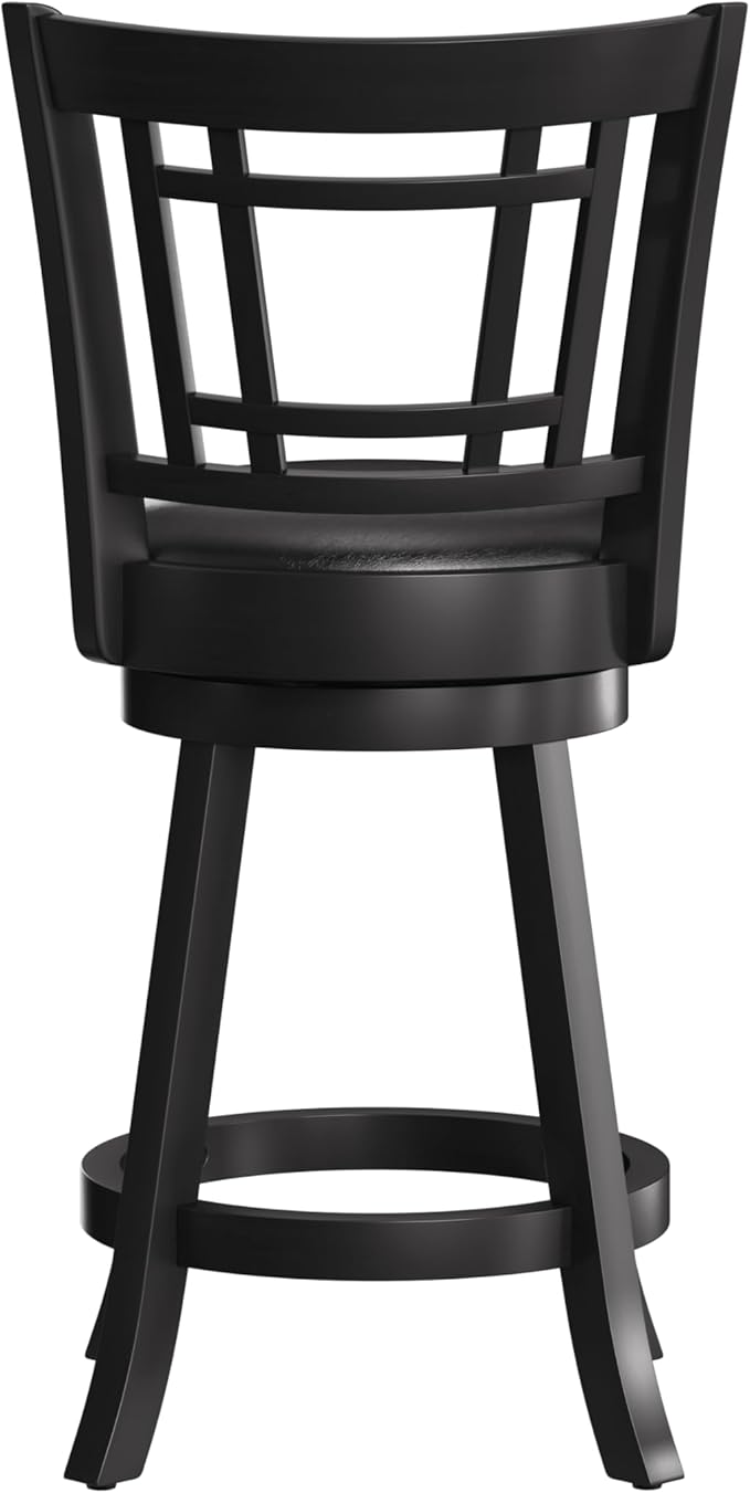 Hillsdale Fairfox 24.5" Wood Swivel Counter Height Stool, Black