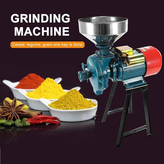 Electric Grain Grinder Mill, 3000W 110V Corn Grinder Mill Electric, Dry Cereals Rice Coffee Wheat Corn Mills with Funnel, Grain grinder mill powder machine