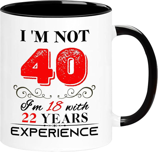 40th Birthday Gifts For Women Men, 40 Year Old Birthday Gifts for Women Men, 1985 Birthday Gifts for Women Men, 40th Birthday Decorations for Women Men, 40th Birthday Mug Cups, 11oz