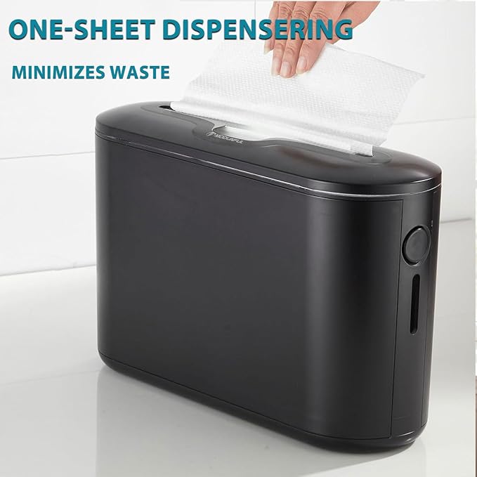 Multifold Paper Towel Dispenser Countertop - Compact Folded Paper Towel Holder for Kitchen/Bathroom, Black Space-Saving Design, Compatible with Marathon Folded Paper Towel