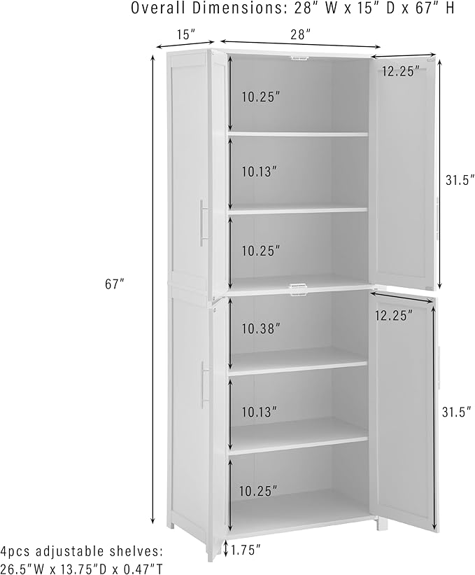 Crosley Furniture Savannah Tall Pantry Storage Cabinet with Shelves, Kitchen, Dining, or Laundry Room, Navy