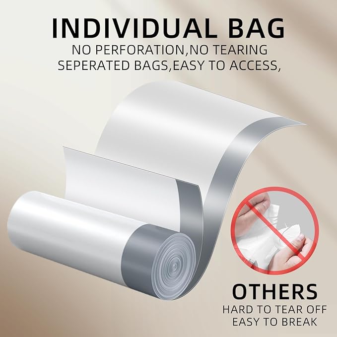 4 Gallon Mini Drawstring Trash Bags, Small Garbage Bags by KSSKSS, Code a fit 15-22 Liter, 4-6 Gal, White Trash Bin Liners for Home Office Kitchen Bathroom Bedroom, 120 Counts