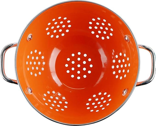 Calypso Basics by Reston Lloyd Powder Coated Enameled Colander, 5 Quart, Orange,88500