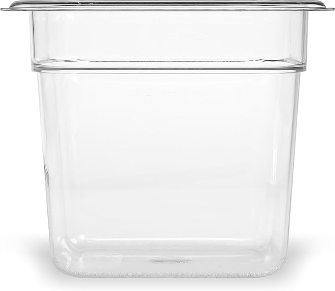 Carlisle FoodService Products Storplus Food Pan, Food Storage Container with Spoonable Corners for Catering, Buffets, Restaurants, Polycarbonate (Pc), 1/6 Size 6 Inches Deep, Clear