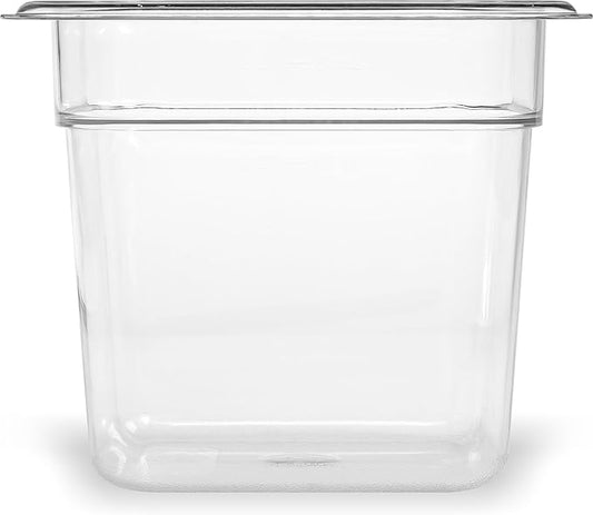 Carlisle FoodService Products Storplus Food Pan, Food Storage Container with Spoonable Corners for Catering, Buffets, Restaurants, Polycarbonate (Pc), 1/6 Size 6 Inches Deep, Clear