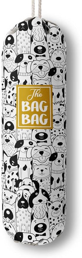 Grocery Bags Holder Organizer For Shopping Bags，Wall Mount Plastic Bags Storage Container Dispensers, Pet Lovers Home Kitchen Gifts For Women, Family, Friends, Dog Mom, Dog Dad