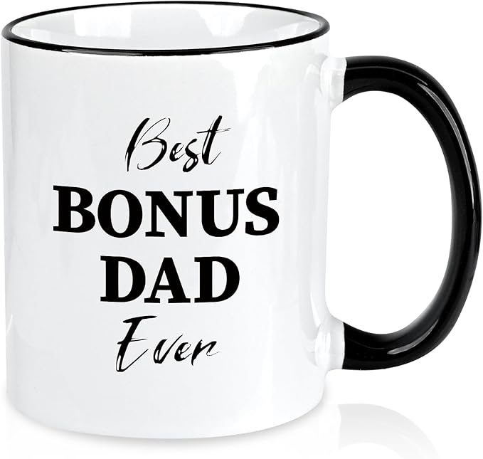 Bonus Dad Gifts, Best Bouns Dad Ever Coffee Mug, Fathers Day Gift Birthday Gift for Men Him Husband from Kids Wife, 11Oz
