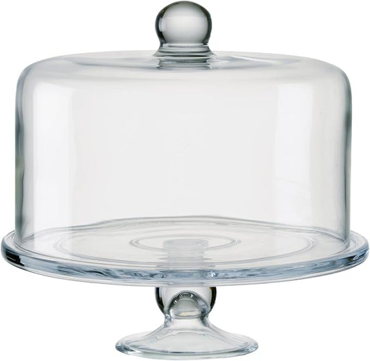 Artland Simplicity Cake Stand with Straight Sided Dome - Flawless Glass, Tall Cake Friendly, Secure Design, Elegant Craftsmanship, Gift Ready, Durable, Designed by Artland
