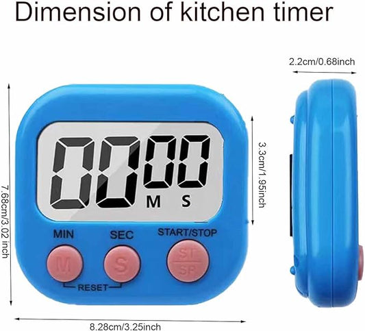 6 Pack Large Screen Digital Kitchen Timer, Magnetic Timer, Big Digits Loud Alarm, Count Up/Down, ON/Off Switch, Teachers, Classroom, Cooking, Baking