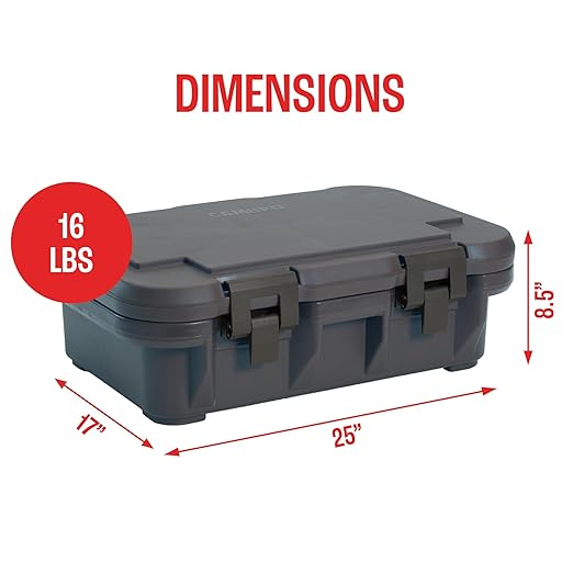 Cambro UPCS140110 Stackable Top Loading S-Series Ultra Pan Carriers, 12.3 Quart, Polypropylene, Black, NSF