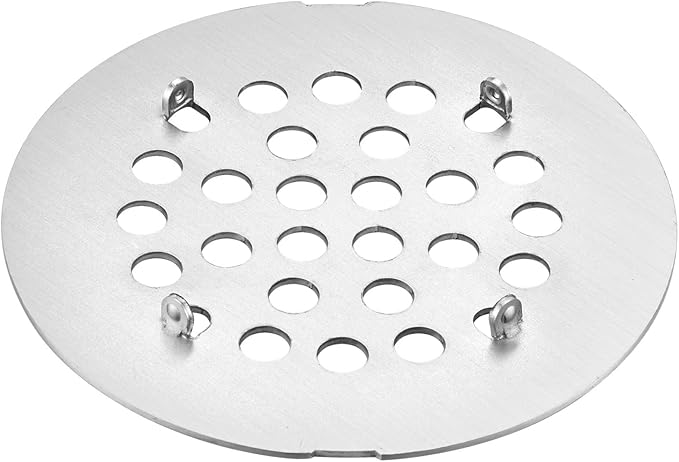 Bropury 4-1/4-Inch Easy-to-Install Snap-in Shower Drain Cover Floor Drain Replacement Cover Stainless Steel (Chrome)
