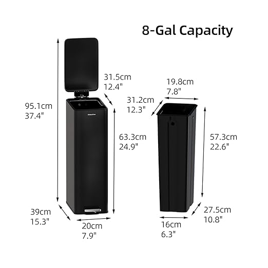 Soft-Close Trash Can with lid，8 Gallon/30L Anti-Fingerprint Stainless Steel Garbage Can with Foot Pedal for Kitchen