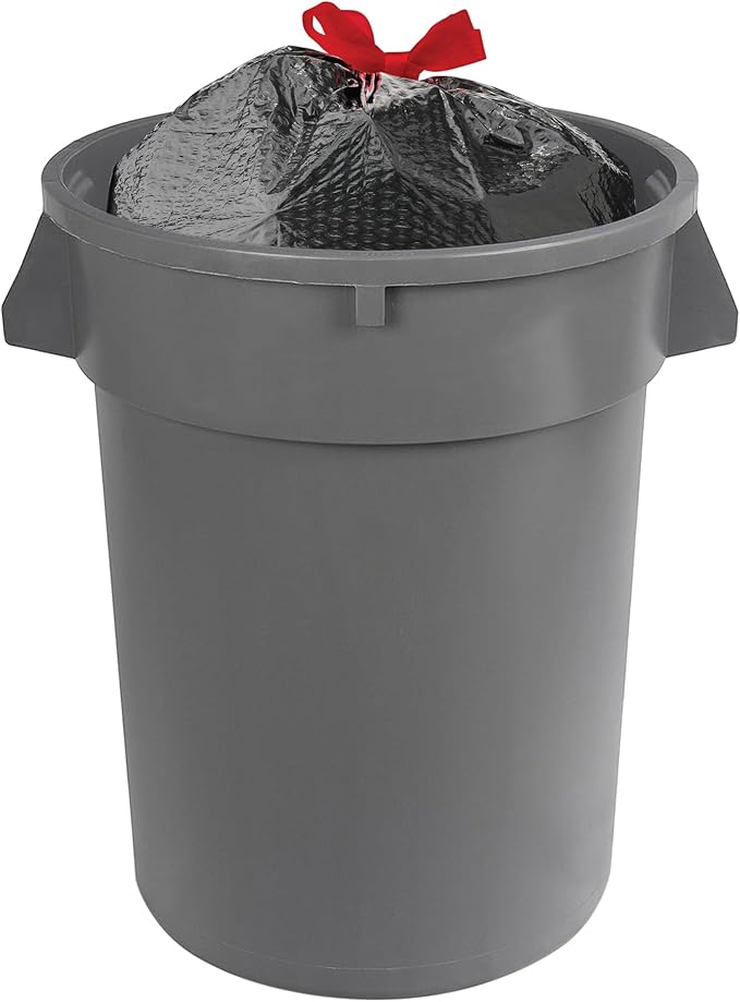 Amazon Basics Flextra Multipurpose Drawstring Trash Bags, 30 Gallon, 50 Count (Pack of 6)