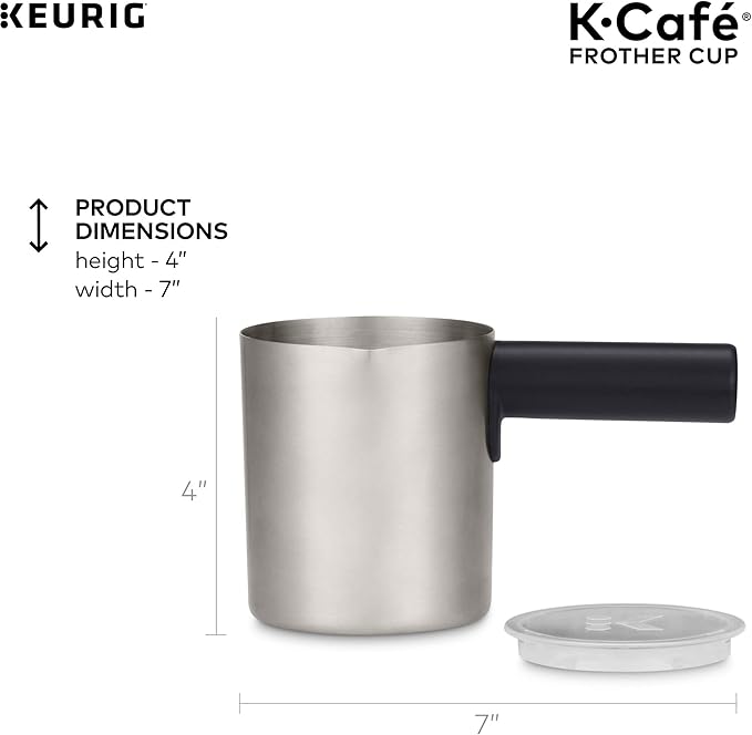 Keurig Works Non-Dairy Milk, Hot and Cold Frothing, Compatible K-Café Coffee Makers Only,34 ounce, Charcoal Frother