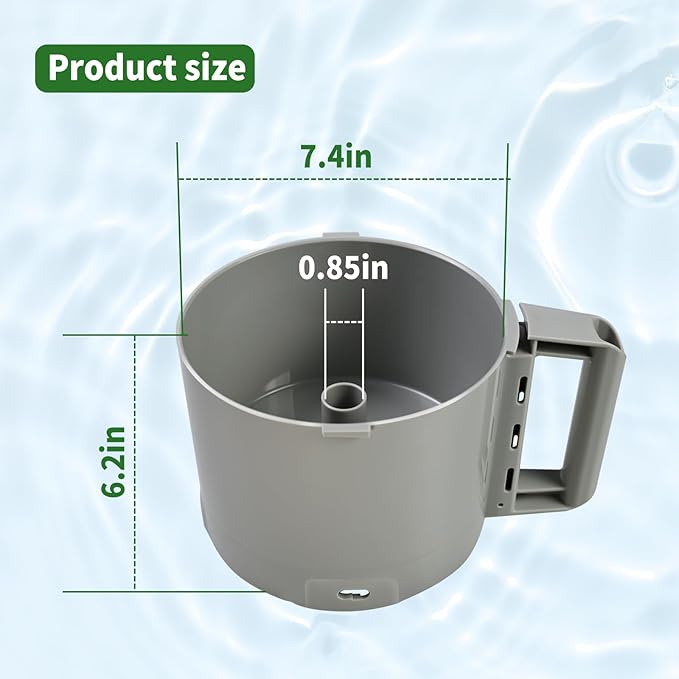 112204S Food Processor Gray Bowl 3 Quart compatible with Robot Coupe R2 3L Gb,R2 DICE, R2 Dice, R2B, R2N