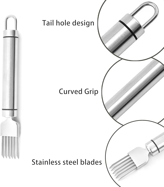 PCTC Stainless Steel Chopped Green Onion Knife, Kitchen Tool Slice Cutlery Vegetable Cutter Sharp Scallion Cutter Shred Knife, for Kitchen Cutting Vegetables Onion Garlic Slicing Tool（1 Pack）