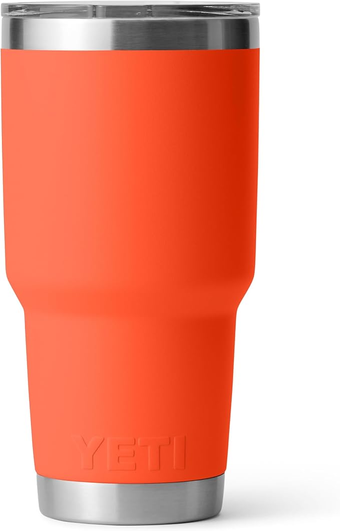YETI Rambler 30 oz Tumbler, Stainless Steel, Vacuum Insulated with MagSlider Lid, Papaya