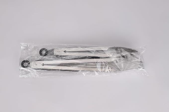 Hotec Stainless Steel Kitchen Tongs Set of 2 - 9" and 12", Locking Metal Food Tongs Non-Slip Grip