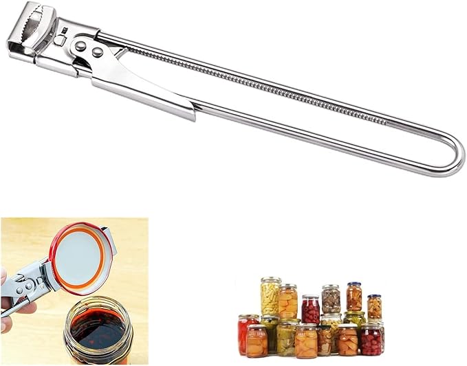 2023 New Jar Opener for Weak Hands, Adjustable Stainless Steel Can Opener, Jar Gripper Tight Lid Opener, Kitchen Gadgets, Easy Jar Opener for the Elderly and Children (B1-1PCS-Extended Model)