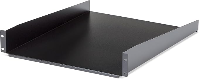 StarTech.com 2U Server Rack Shelf - Universal Rack Mount Cantilever Shelf for 19" Network Equipment Rack & Cabinet - Heavy Duty Steel – Weight Capacity 50lb/23kg - 22" Deep Tray, Black, TAA