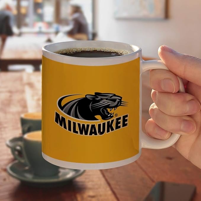 University of Wisconsin Milwaukee Official Logo Ceramic Coffee Mug, Novelty Gift Mugs for Coffee, Tea and Hot Drinks, 11oz, White