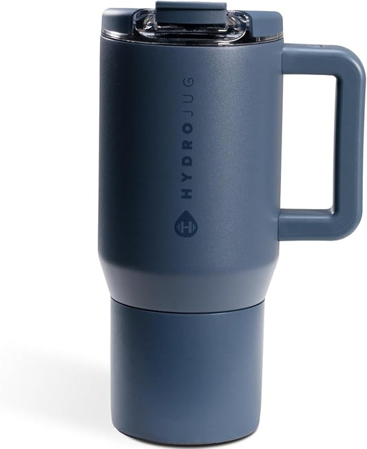 HydroJug Coffee Traveler 20 oz - Leak-Resistant, Ceramic-Lined Insulated Travel Coffee Mug for Hot or Cold Drinks with Flip Lid & Handle, Dishwasher Safe Coffee Tumbler, Cascade