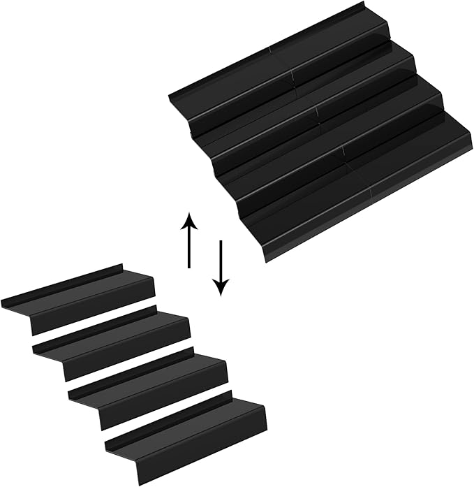 Adjustable Acrylic Spice Drawer Organizer Rack, Spice Drawer Organizer Shelf Expandable From 8 Inch to 16 Inch, Acrylic Drawer Organizer for Seasoning Jars