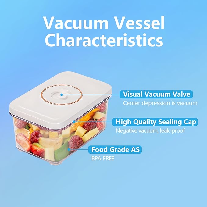 Food Vacuum Sealer Set, Vacuum sealer for food, handheld vacuum sealer(small vacuum sealer+ 3 vacuum containers)