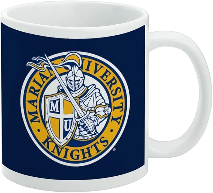 Marian University Primary Logo Ceramic Coffee Mug, Novelty Gift Mugs for Coffee, Tea and Hot Drinks, 11oz, White