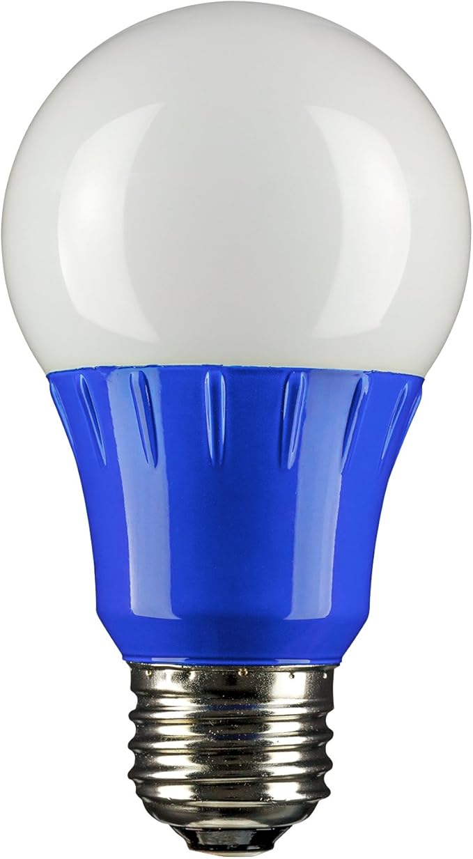 Sunlite 40450 LED A19 Colored Light Bulb, 3 Watts (25w Equivalent), E26 Medium Base, Non-Dimmable, UL Listed, Party Decoration, Holiday Lighting, 3 Count, Blue