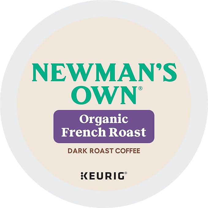 Newman's Own Organic French Roast Coffee, Keurig Single Serve K-Cup Pods, Dark Roast Coffee, 60 Count, (6 Packs of 10)