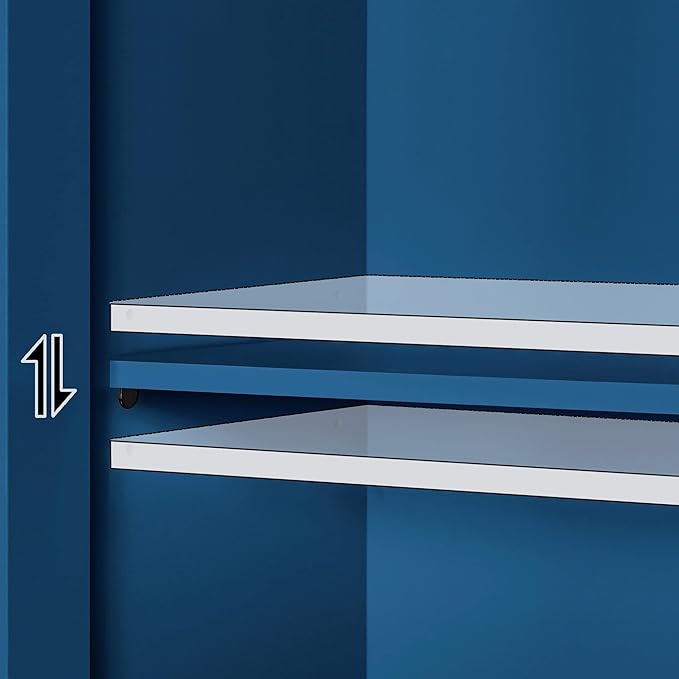Yaheetech Over The Toilet Storage with 2 Doors & Adjustable Shelf, Free Standing Toilet Rack Wooden Space-Saving Collect Cabinet, Bathroom Furniture, L24.5xW9xH66 in, Navy Blue