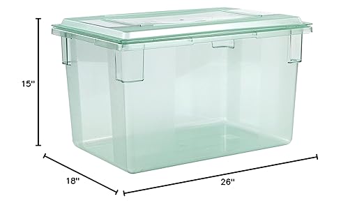 Carlisle FoodService Products 10624C09 StorPlus Color-Coded Food Box Storage Container Only, 21.5 Gallon, 26" x 18" x 15", Green (Pack of 3)