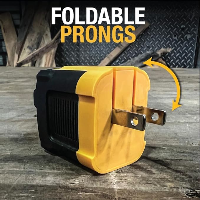 DEWALT Heavy Duty 30W PD USB Wall Charger, Worksite USB-C Chargers, Type C Fast Charger, Foldable Plug, Compatible with iPhone 17 16 15 14 13 Pro Max iPad Pro