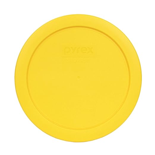 Pyrex 7201-PC 4 Cup Meyer Lemon Yellow Food Storage Replacement Lids (3-Pack) - Made in USA