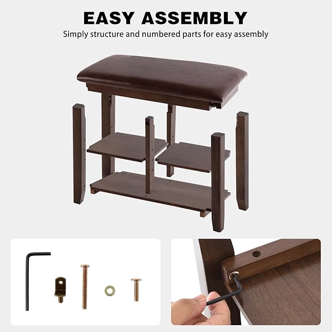 PY HOME & SPORTS Shoe Rack for Entryway 23.6": 2-Tier Shoe Storage Bench, Adjustable/Removable Shelves, Rubberwood Shoe Benches for Hallway, Porch, Bathroom, Brown