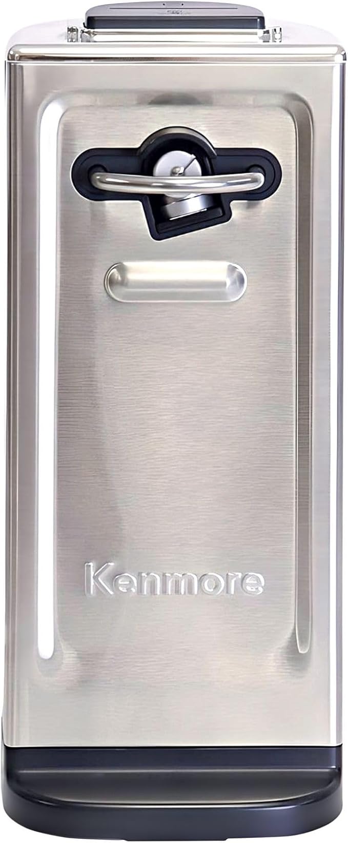 Kenmore Smooth Edge Electric Can Opener - Arthritis-Friendly, One Touch Side Cut Blade, Prevents Sharp Edges, Automatic Countertop appliance Stainless Steel detachable cutting lever