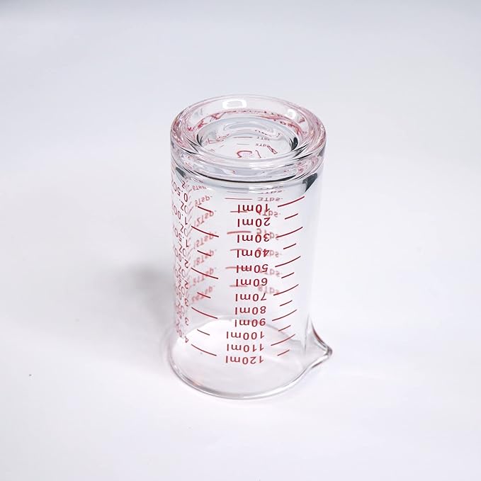 Ackers 4 Oz Glass Measuring Cup,Borosilicate Shot Glass with V-Shaped Spout(Pack of 2)