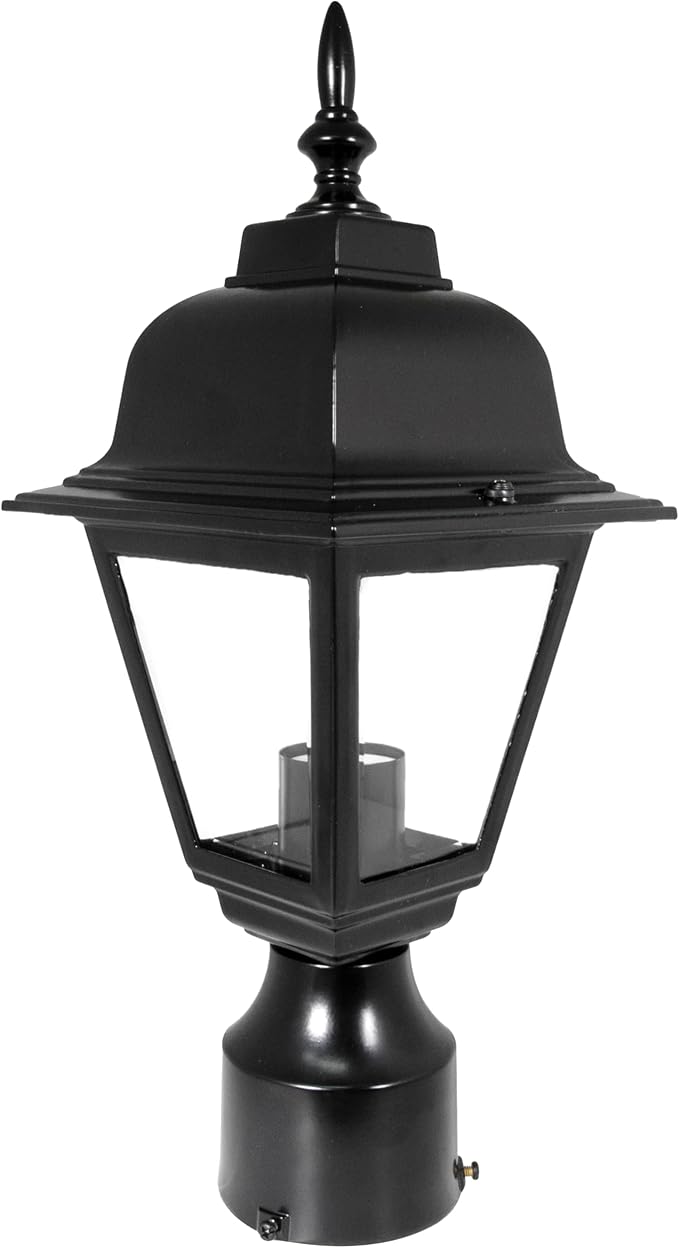 Maple Street Outdoor Post Light with Clear Glass, Wet Rated for Driveway, Patio, and Garden – Design House, 507509
