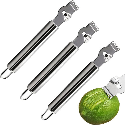 3Pcs Lemon Zester Tool Citrus Peeler Zester Grater with Handle Stainless Steel Fruit Grater Peeling Knife Multipurpose Kitchen Gadgets Bar Accessories