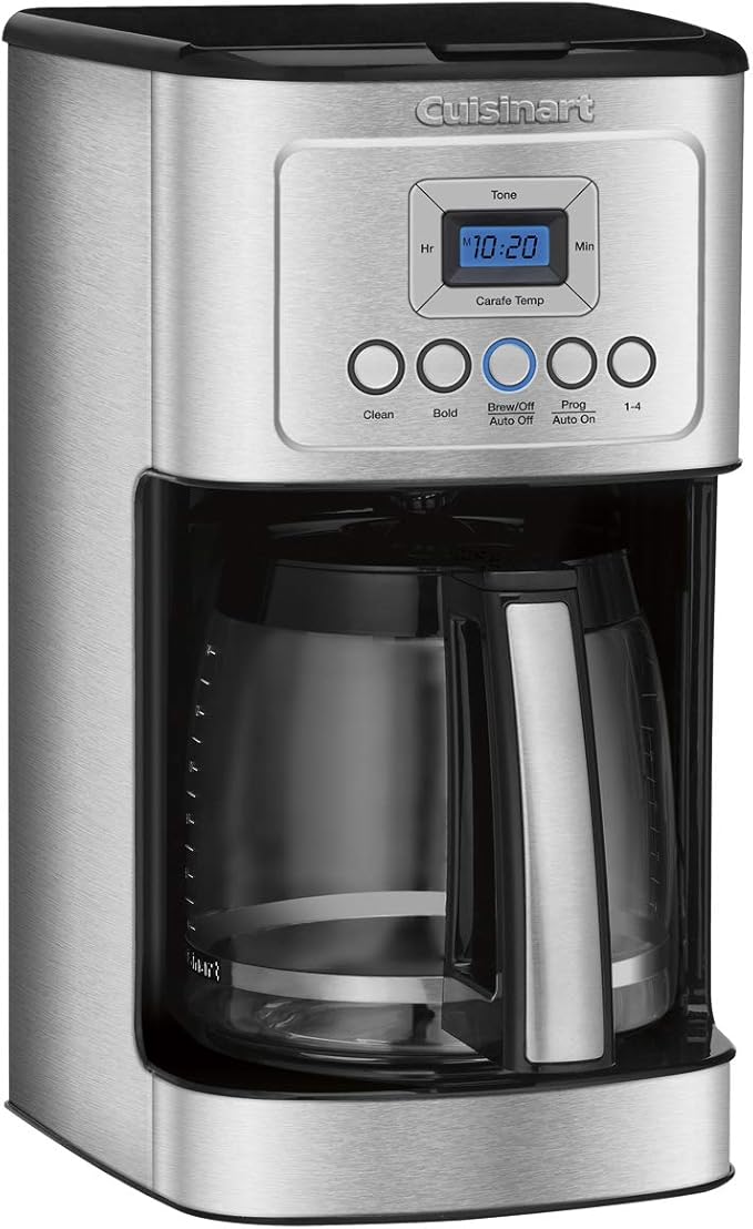 14 Cup Black/Stainless Steel Permanent Filter Coffee Maker, with Timer