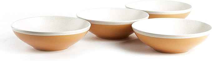 Rock Ridge Speckled Stoneware Dinnerware Set (12pc Set, Yellow and Ivory)