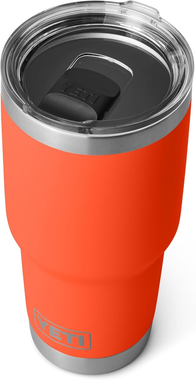 YETI Rambler 30 oz Tumbler, Stainless Steel, Vacuum Insulated with MagSlider Lid, Papaya