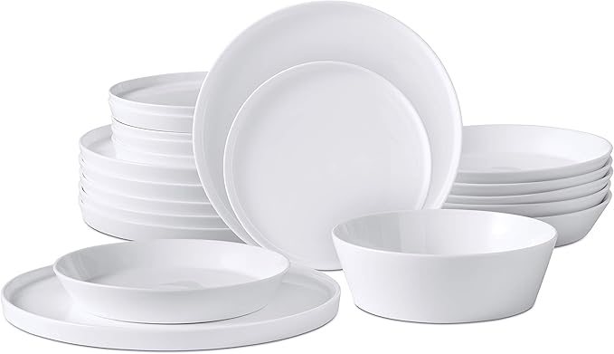 Bone China Cone Shape, Elegance White 20pc Dinnerware Set