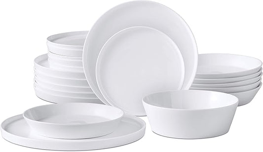 Bone China Cone Shape, Elegance White 20pc Dinnerware Set